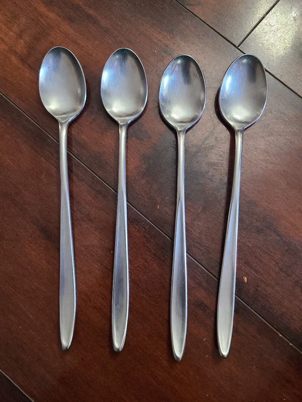 Vintage Nasco Elusive Stainless Steel Japan Long Spoons Set of 4 SGC MCM